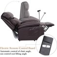 thumbnail image 3 of hzlagm Electric Lift Recliner Chair with Footrest Elder Single Reclining Sofa Lounge Soft Cushion and Back Comfortable Armchair - Brown, 3 of 6