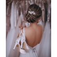thumbnail image 3 of Silver Wedding Crystal Hair Vine Flower Leaf Headpiece Wedding Hair Accessories for Bride (Silver), 3 of 4