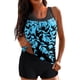 thumbnail image 2 of Augper Women Conservative Print Strappy Back Set Two Piece Swimsuits Swimdress, 2 of 8
