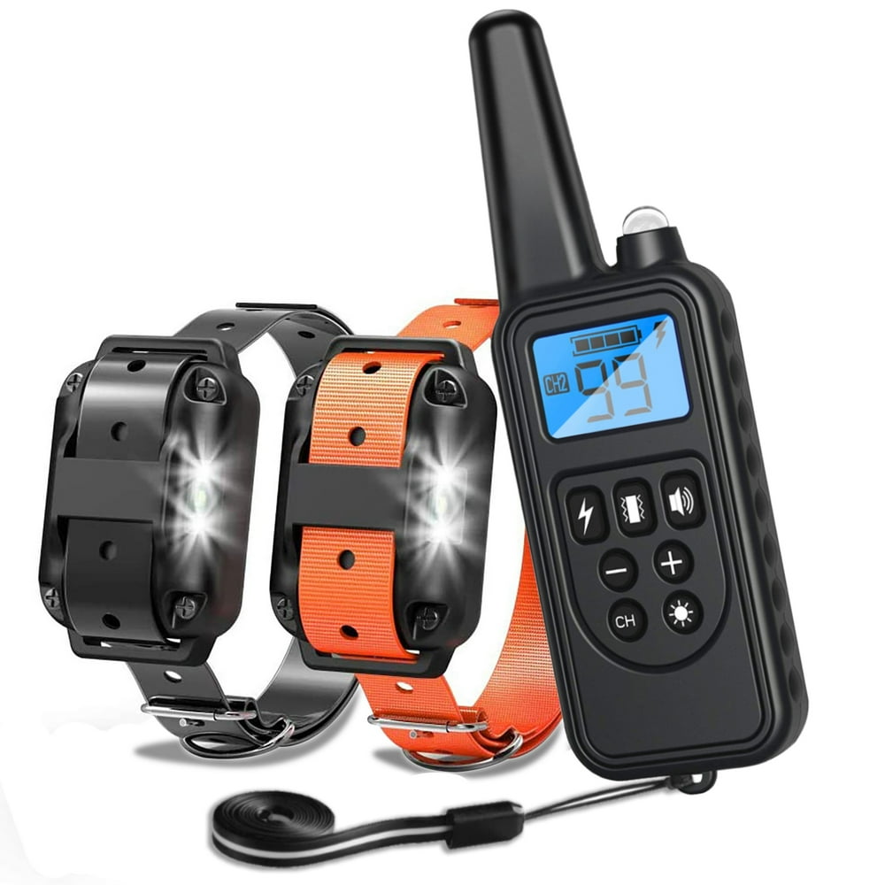 Dog Training Collar,2 Receiver Rechargeable Dog Shock Collar for 2 Dogs, with 4 Training Modes