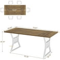 thumbnail image 2 of 70.8 Inch Dining Table for 4-6 People, Farmhouse Rectangle Kitchen Table with Metal Frame, Heavy Duty Dinner Table for Dining Room, Living Room, 2 of 8