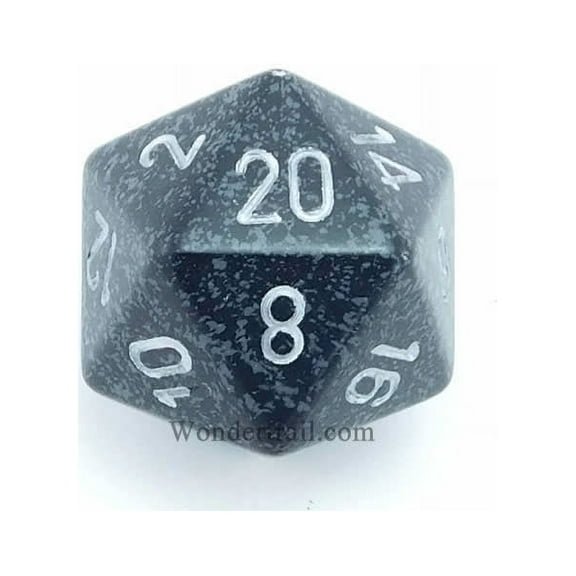 Ninja Speckled Die with Silver Numbers D20 34mm (1.34in) Pack of 1 Chessex