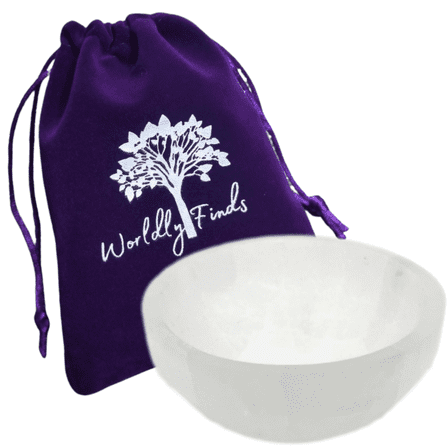 Selenite Charging Bowl, 3" Inches, Selenite Bowl, Moroccan Crystal Hand-Carved