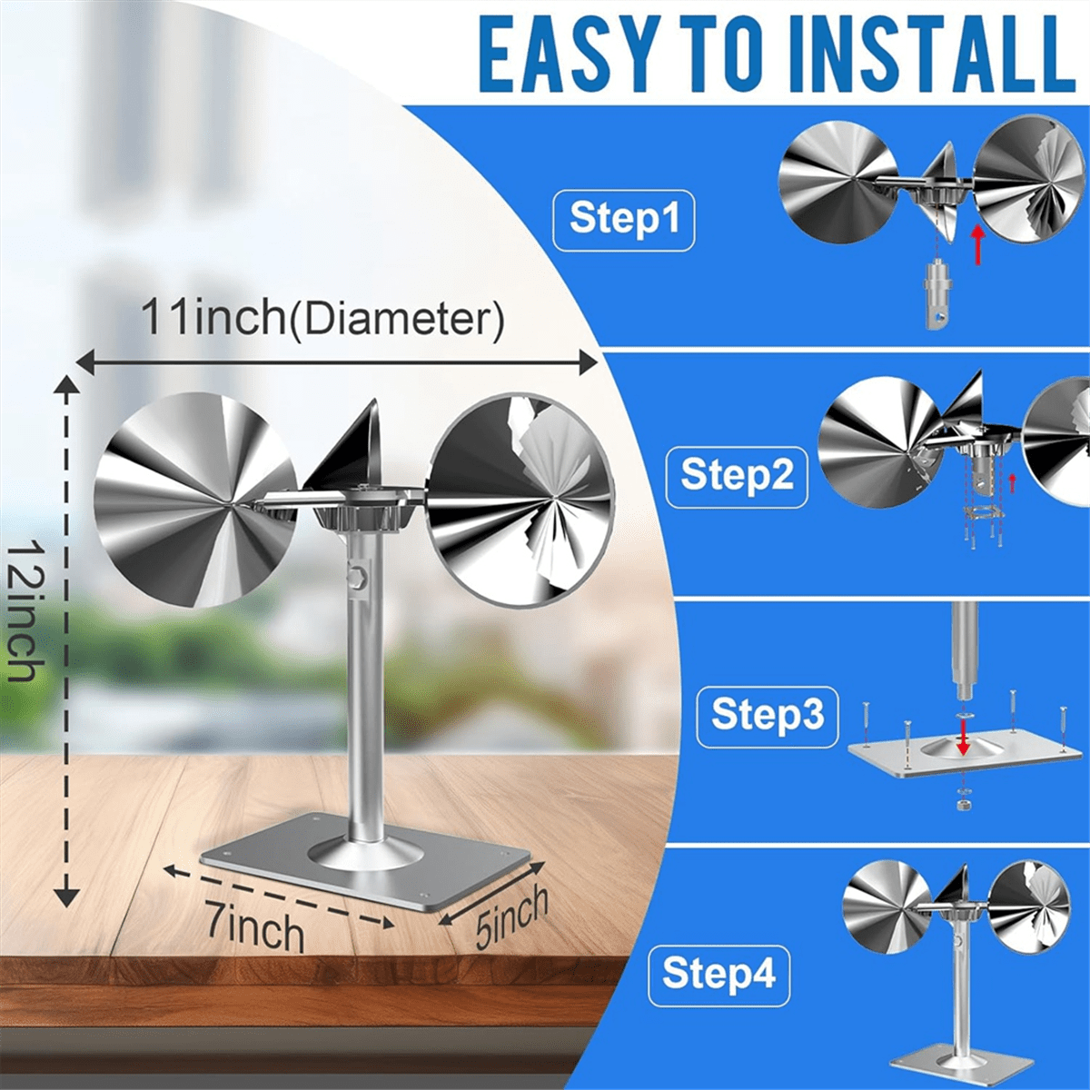 Wind Powered Scare Devices, Reflective Kites for Yard, Garden, Rooftop and Vegetable Gardens, All Birds Such As Pigeons