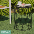 thumbnail image 6 of Y&M Set of 3 Garden Black Accent Decorative Stool, Nesting Metal Round Coffee Table, Black End Tables, Heavy Duty Meta Plant Stand Decorative Garden Stool, Outdoor Multifunctional Use, 6 of 9
