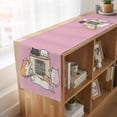 thumbnail image 6 of Pink Cute Cat Table Runner, Cartoon Funny Heater Cats Washable Cotton Linen Table Runners 72 Inches Long, Dresser Scarf Runner for Dining/Coffee/Kitchen/TV Stands/Cabinets 13''x72'', 6 of 9