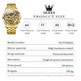 thumbnail image 3 of OLEVS Watches for Men Waterproof Luxury Dress Analog Quartz Chronograph Fashion Gold Plated Stainless Steel Luminous Date Classic Mens Wrist Watches Reloj Para Hombre Gold/White/Black Dial, 3 of 14