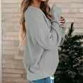 thumbnail image 4 of Bnwani Womens Sweaters Fall 2023 Oversized V Neck Long Sleeve Loose Blouse Top Knit Gray Womens Fall Sweaters 2023 Size L(US:8), 4 of 8