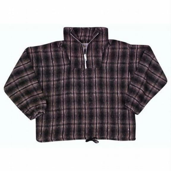 Earth Ragz Plaid Zip Neck-Brown - Large