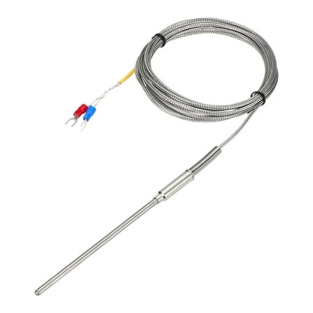 Uxcell E Type Thermocouple Temperature Sensor Probe 4x100mm 9.8ft Wire 0 to 800°C(32 to 1472°F) Stainless Steel