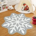 thumbnail image 3 of Christmas Circle Rug Small Round Rug Machine-washable Indoor Throw Floor Cover Xmas Decorative Area Rug Snowflake Boho Non-Slip Xmas Round Carpet Festival Rugs for Living Room Bedroom, 3 of 10