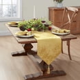 thumbnail image 2 of Elrene Home Fashions Poinsettia Elegance Jacquard Holiday Table Runner, Gold, 13" x 70", 2 of 4
