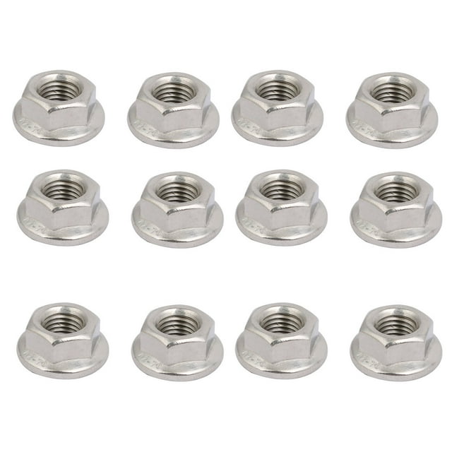 Unique Bargains 12 Pcs M8 x 1mm Écrou de Bride Hexagonal en Acier Inoxydable 304 à Pois Métriques