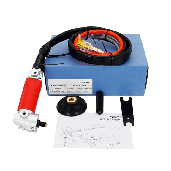 Powerful M14 Or 5/8"-11 Handheld Stone Air Wet Polisher With Rear Exhaust For Granite Marble