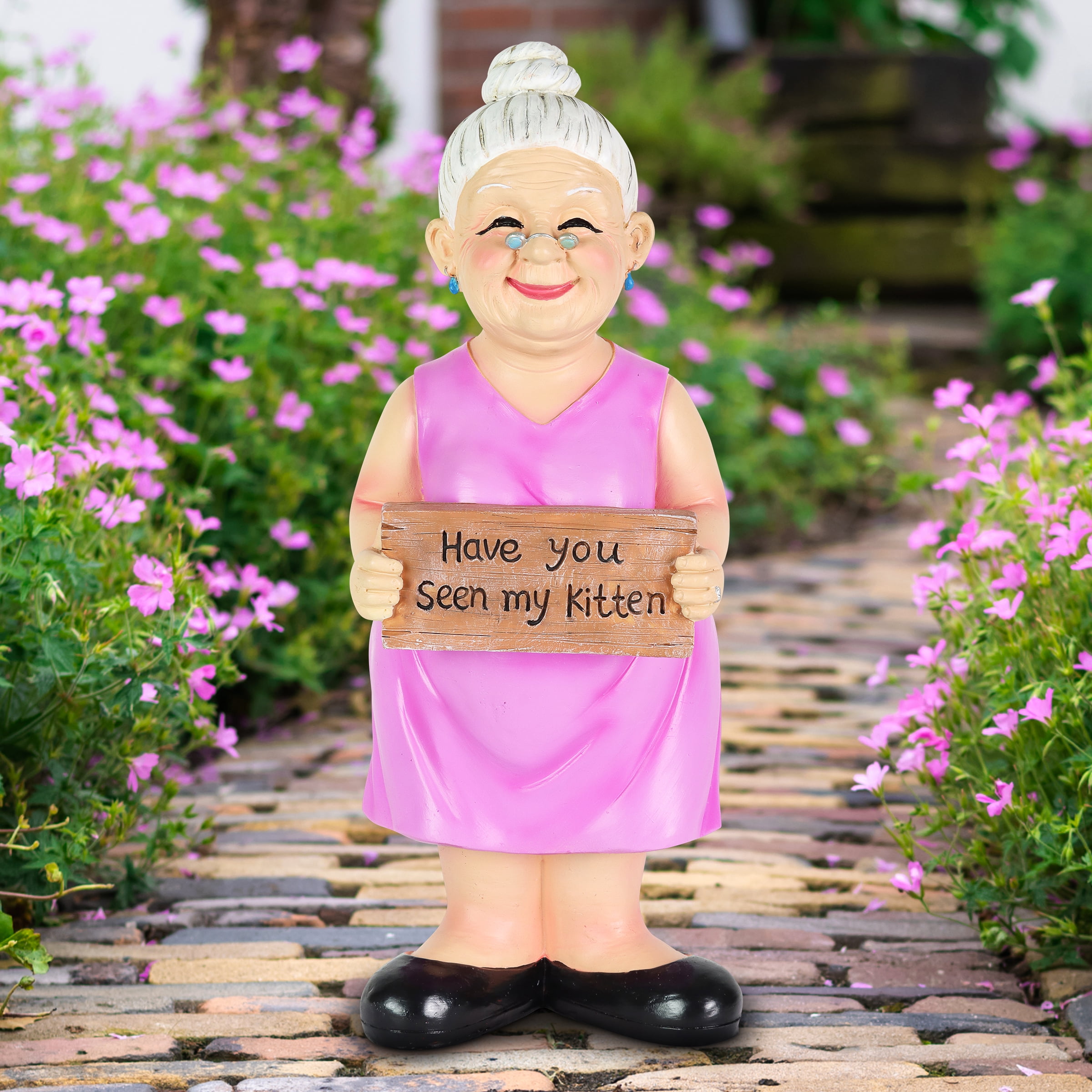 Exhart Solar Beekeeper Gnome Statue with Save The Bees Sign, 6 by 13 Inches