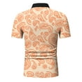 thumbnail image 5 of Yoodem Polo Shirts for Men Mens Shirts Men Fashion Spring Summer Casual Short Sleeve Turndown Neck Printed T Shirts Top Blouse Men's T-shirts Orange S, 5 of 5