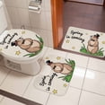 thumbnail image 5 of Groundhog Day Bathroom Rugs Set Spring Is Coming Cartoon Groundhog Stars Grass Linen Texture Non Slip Absorbent Bath Mats 3 Piece Set, U-Shaped Floor Mat, Toilet Seat Cover Small Size, 5 of 9