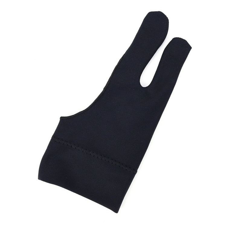 Artist Drawing Glove Black 2 finger anti-fouling Gloves for any Graphics  drawing Tablet for right and left hand black free size