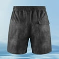 thumbnail image 5 of Mens Shorts Plus Size Elastic Waisted Drawstring Solid Color Comfy Summer Loose Shorts with Pocket Dark Gray XL, 5 of 8