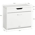 Small Shoe Bench, Narrow Shoe Cabinet with Folding Padded Seat, Small ...