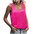 thumbnail image 2 of WHLBF Tank Tops for Women Sleeveless Round-Neck Solid Color Camisole Hot Pink L, 2 of 8