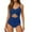 Blue, variant on Women's Swimsuits Cutout High Waisted Bathing Suit Wrap Tie Back 1 Piece Swimsuit