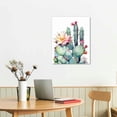 thumbnail image 2 of Nawypu Canvas Wall Art for bedroom living room Canvas Prints Artwork bathroom Wall Decor Green plants Succulent cactus flower painting modern Framed Ready to hang Home Decorations 16x20 inch, 2 of 4