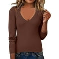 thumbnail image 3 of EDFBUYKRS Female Sweaters Sweaters for Women Long Sleeve Crewneck Tops Fall Oversized Casual Knit Pullover Fall Sweater L, 3 of 8