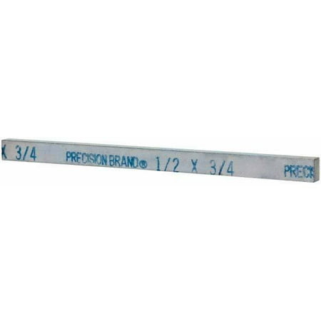 12" Long x 3/4" High x 1/2" Wide, Zinc-Plated Key Stock