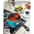 thumbnail image 4 of Cook N Home Non Stick Sauce Pan, 2 Quarts Saucepan with Glass Lid, Nonstick Small Multi-purpose Pot, Milk Chocolate Aluminum Cooking Pot Pan with Stay-Cool Handle, Turquoise, 4 of 6