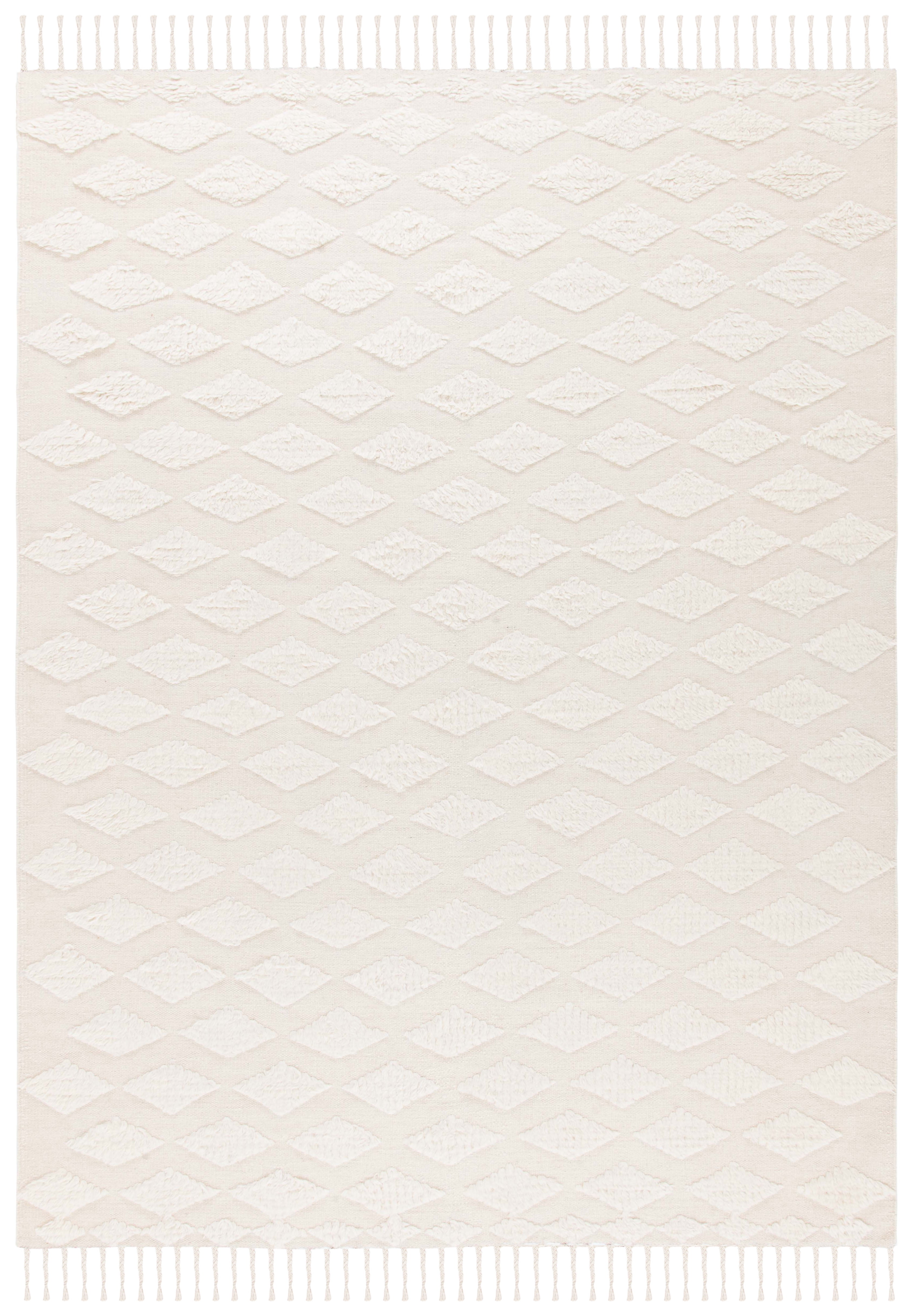 SAFAVIEH Casablanca Winona Solid Wool Area Rug, Ivory, 9' x 12'