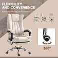 thumbnail image 4 of Vinsetto Microfiber Office Chair, High Back Computer Chair with 6 Point Massage, Heat, Adjustable Height and Retractable Footrest, Cream White, 4 of 9