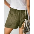 thumbnail image 3 of Fancyglim Women Casual Shorts Drawstring Comfy Elastic Waist Summer Beach Pull On Short Pants with Pockets Green Medium, 3 of 7