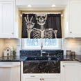 thumbnail image 5 of Coolnut Funny Skull Half Window Tier Curtains 36 Inch Blackout Thermal Insulating Kitchen Linen Tier Curtains for Kitchen, Bathroom, Cafe Home Decor, 5 of 7