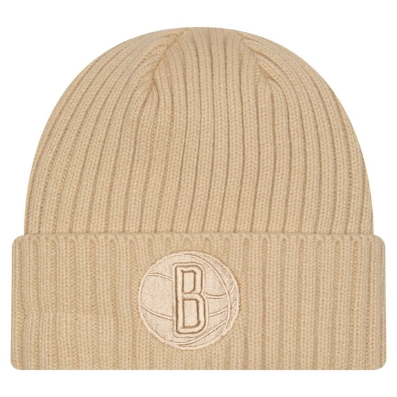 Men's New Era Tan Brooklyn Nets Color Pack Cuffed Knit Hat