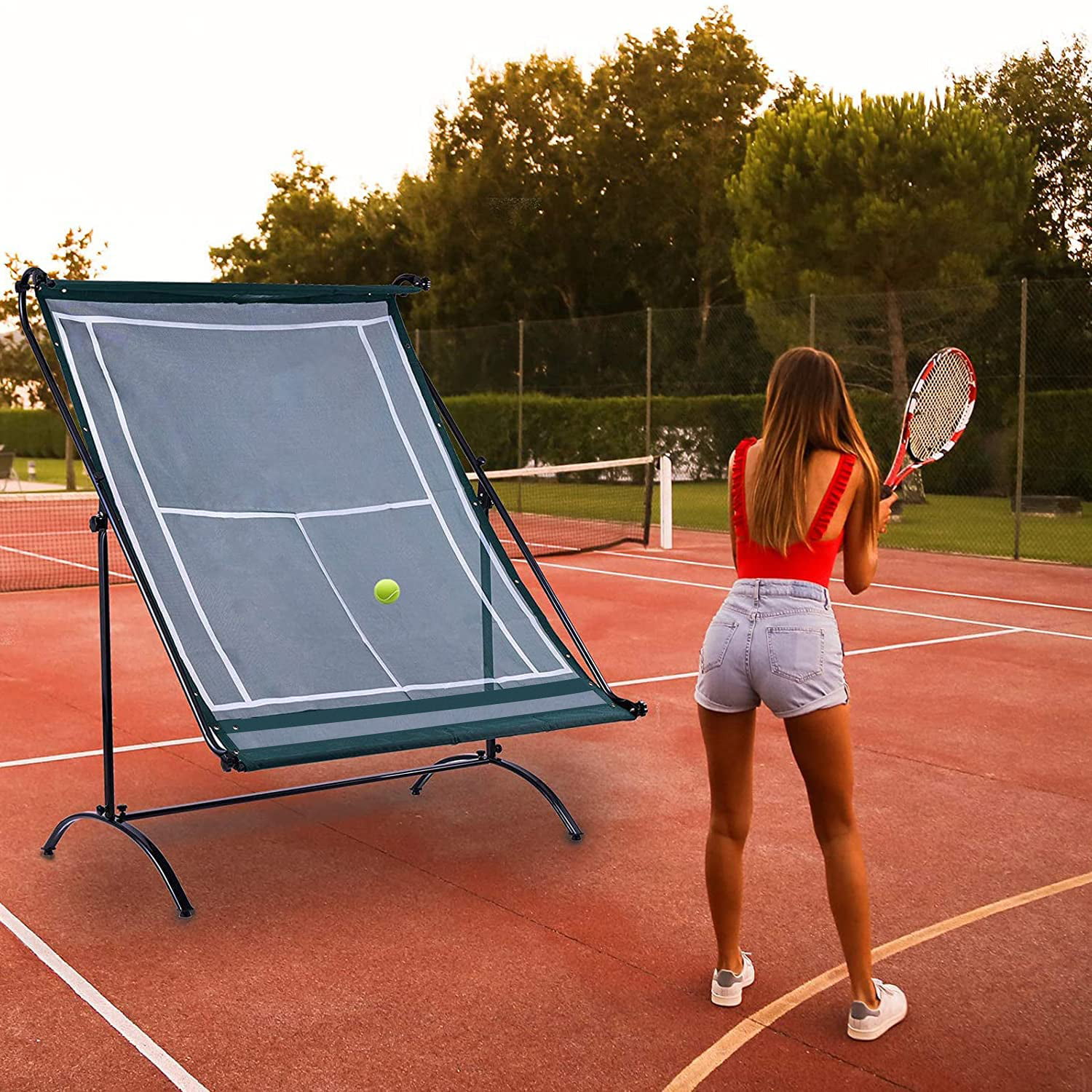 Portable Tennis Rebound Net Tennis Rebounder Rebound Wall for Tennis & Racquet Sports Ball Backboard