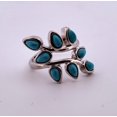 thumbnail image 2 of Size 8 Turquoise Leaf Silver Ring S8TLSR, 2 of 5