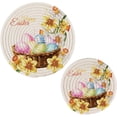 thumbnail image 7 of SKYSONIC 2Pcs Watercolor Basket Color Eggs Pot Holders Trivets, Yellow Flowers Cotton Thread Weave Trivet Heat Resistant Mats Pot Teapot Protection Table Decorative, 7 of 7