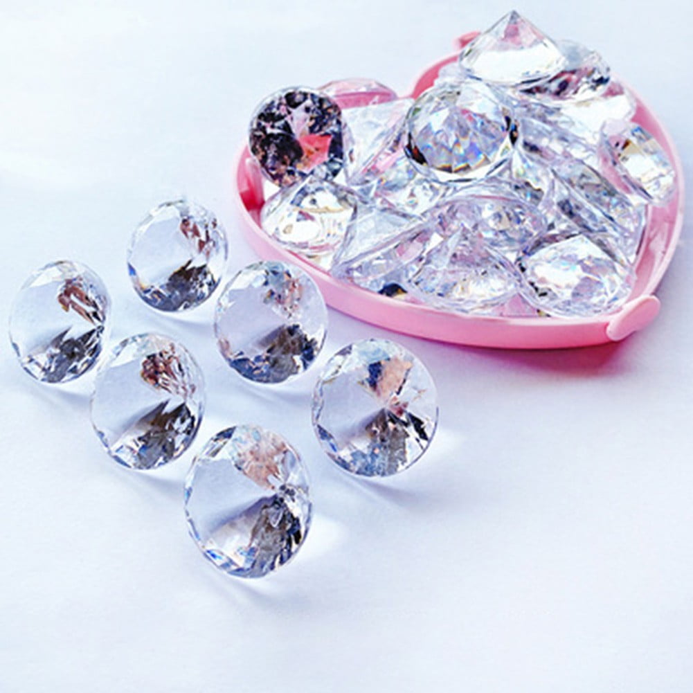 HANSGO Clear Glass Diamonds, 500pcs Crystal Gems Pirate Treasure 10mm Fake