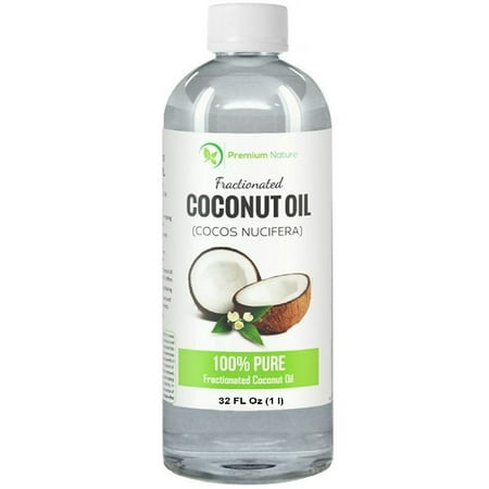 Fractionated Coconut Oil 32 oz Skin Moisturizer, Natural Carrier Oil Therapeutic, Odorless, By Premium