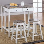 K and B Furniture Co Inc Marble Veneer-top 3-piece Breakfast Pub Set by Overstock