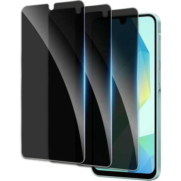 Privacy Screen Protector for Samsung Galaxy A16, Shatterproof Tempered Glass Accessories, Anti Spy Tempered Glass Film, Case Friendly Ultra Resistant 9H Hardness Anti-Glare HD Black -3 Pack