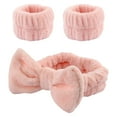 thumbnail image 1 of Diadema para SPA, muñequera, banda para el pelo con lazo, elegante, elástica, para mujeres y niñas, diadema para maquillaje Facial, maquillaje para el Rosa Yinane Muñequeras para lavarse las muñecas, 1 of 8