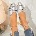 thumbnail image 6 of Miluxas Women's Foldable Ballet Flats, Portable Slip-on Shoes, Circular Embellished, Synthetic Leather, Round Toe, Casual Silver 9.5(43), 6 of 9