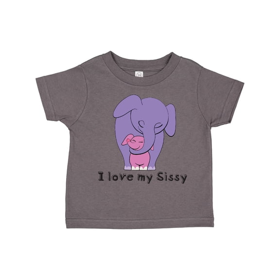 Inktastic I Love My Sissy Elephant Purple Pink Boys or Girls Toddler T-Shirt