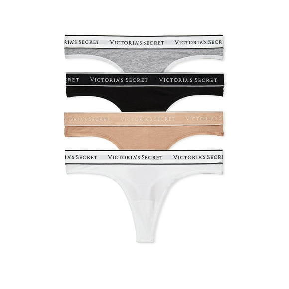 Calzón tipo tanga de algodón con logo Victoria's Secret para mujer