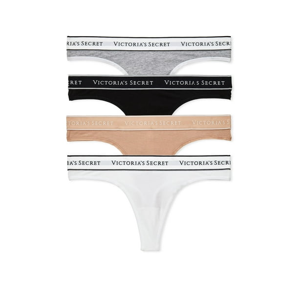 Calzón tipo tanga de algodón con logo Victoria's Secret para mujer