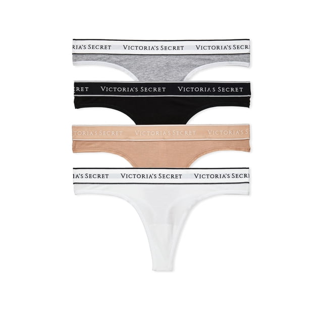 Calzón tipo tanga de algodón con logo Victoria's Secret para mujer