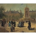 thumbnail image 2 of Pierre-Marie Beyle 14x12 Black Ornate Wood Framed Double Matted Museum Art Print Titled: The Wedding Procession (1879), 2 of 5