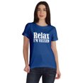 thumbnail image 1 of Inkmeso Relax Je Suis Vaxxed T-shirt en Coton Col Rond Drôle pour Femmes, 1 of 8
